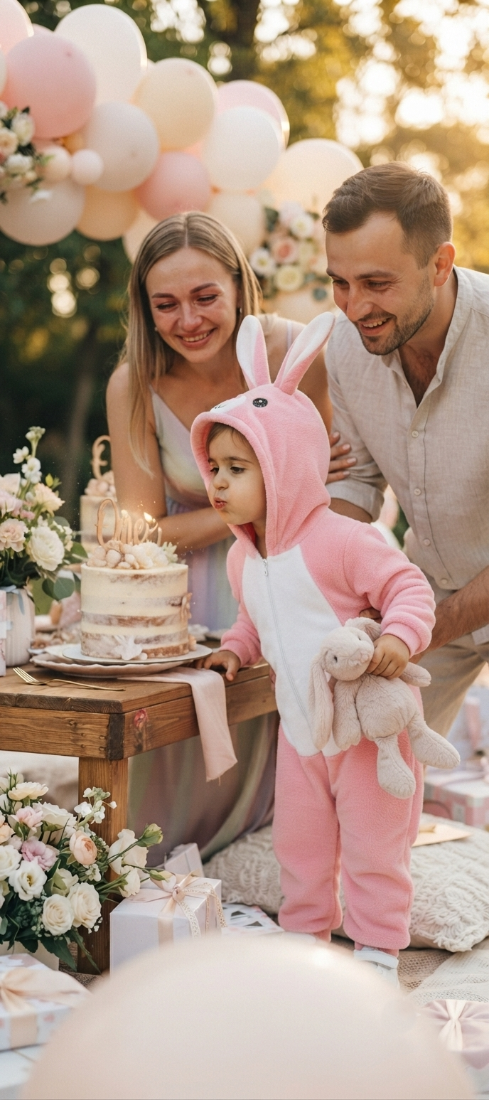 Toddler wearing BunBoo on her birthday